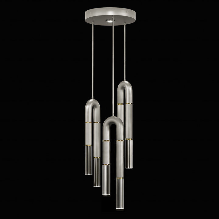 Fine Art Handcrafted Lighting Antonia 16"W Round Pendant 923840 in Standard Silver Leaf, Brass, No Parchment/Same as Finish (923840-410ST)