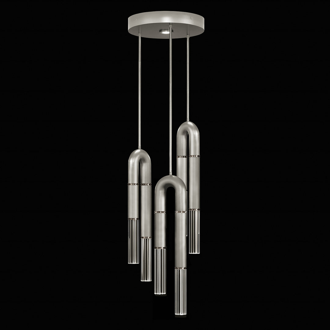 Fine Art Handcrafted Lighting Antonia 16"W Round Pendant 923840 in Standard Silver Leaf, Nickel, No Parchment/Same as Finish (923840-420ST)