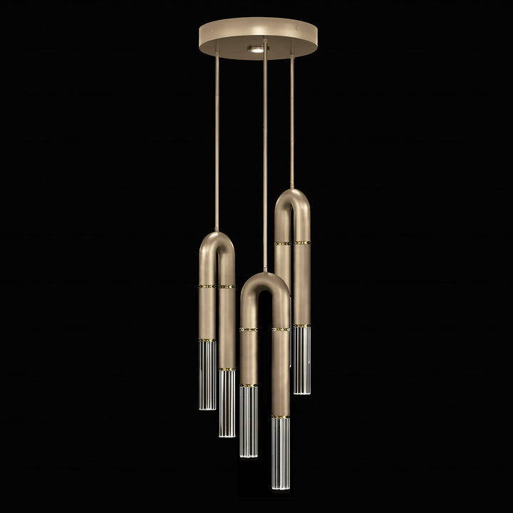Fine Art Handcrafted Lighting Antonia 16"W Round Pendant 923840 in Standard Soft Gold Leaf, Brass, No Parchment/Same as Finish (923840-510ST)