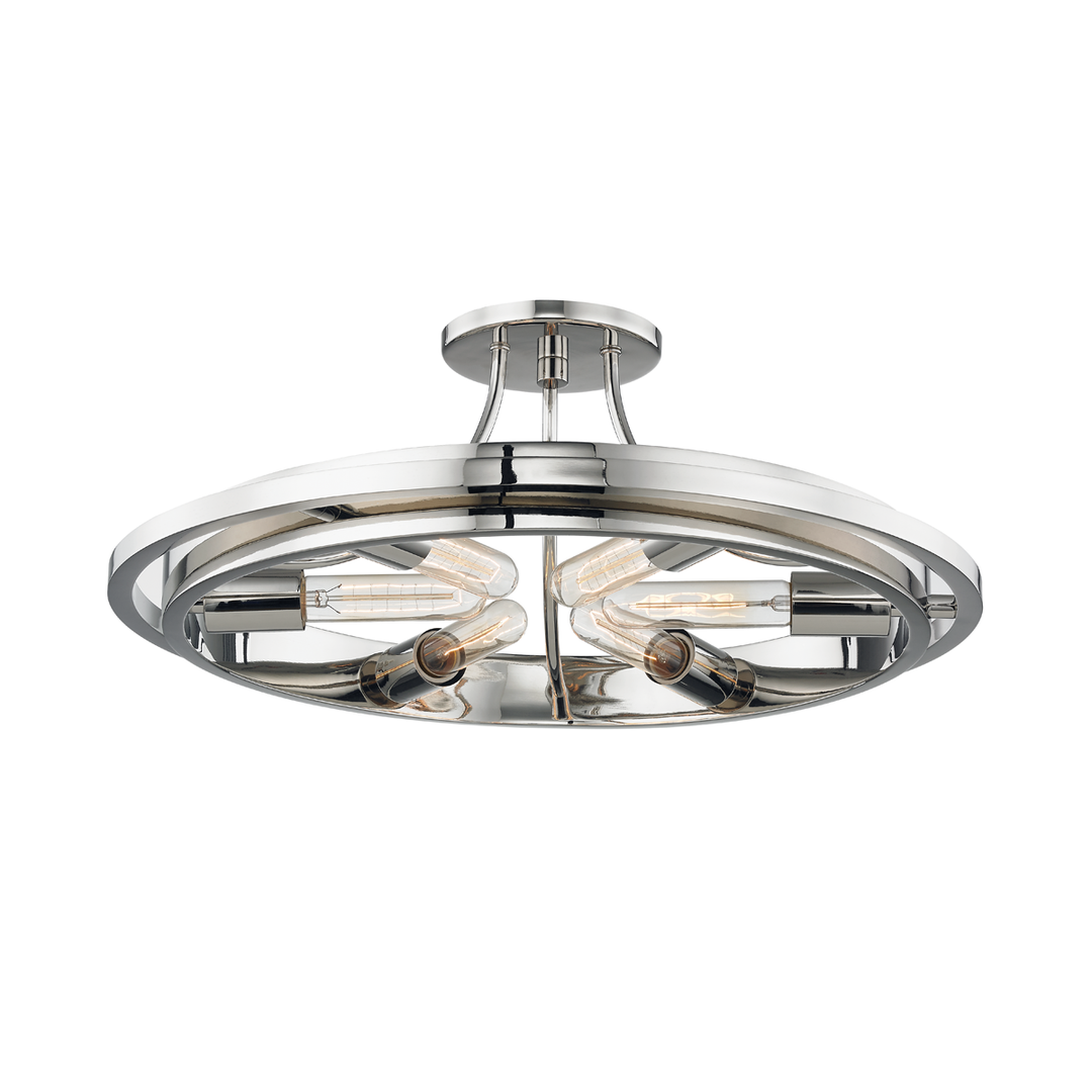 Hudson Valley Lighting Chambers Semi Flush Ceiling Semi Flush Mounts Hudson Valley Lighting Polished Nickel  