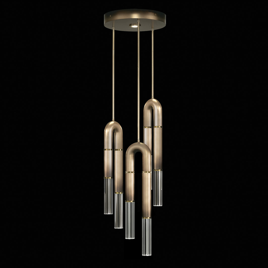 Fine Art Handcrafted Lighting Antonia 16"W Round Pendant 923840 in Soft Ombre Bronze, Brass, No Parchment/Same as Finish (923840-610ST)