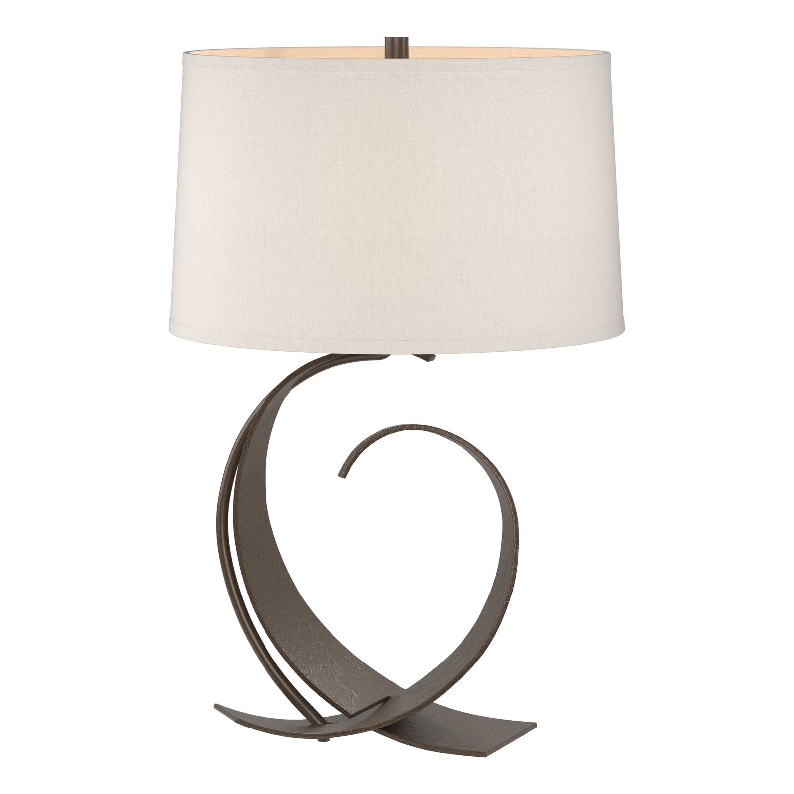 Fullered Impressions Table Lamp Lamp Hubbardton Forge Bronze 14x22.1 Flax