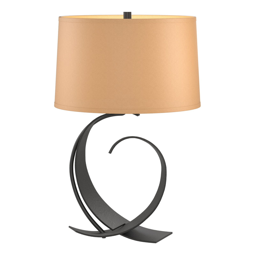 Fullered Impressions Table Lamp Table Lamps Hubbardton Forge Black 14x22.1 Doeskin Suede