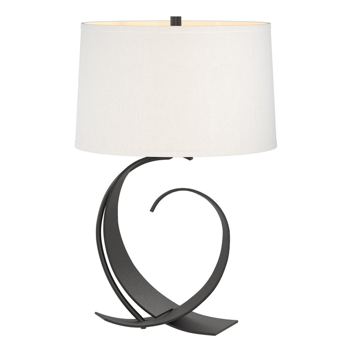 Fullered Impressions Table Lamp Table Lamps Hubbardton Forge Black 14x22.1 Flax