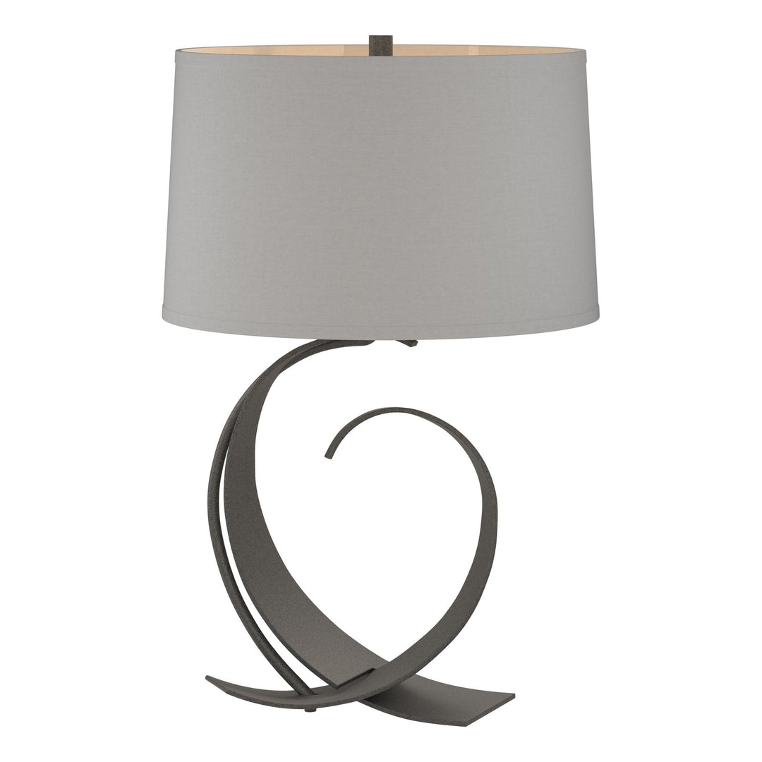 Fullered Impressions Table Lamp Table Lamps Hubbardton Forge Natural Iron 14x22.1 Light Grey