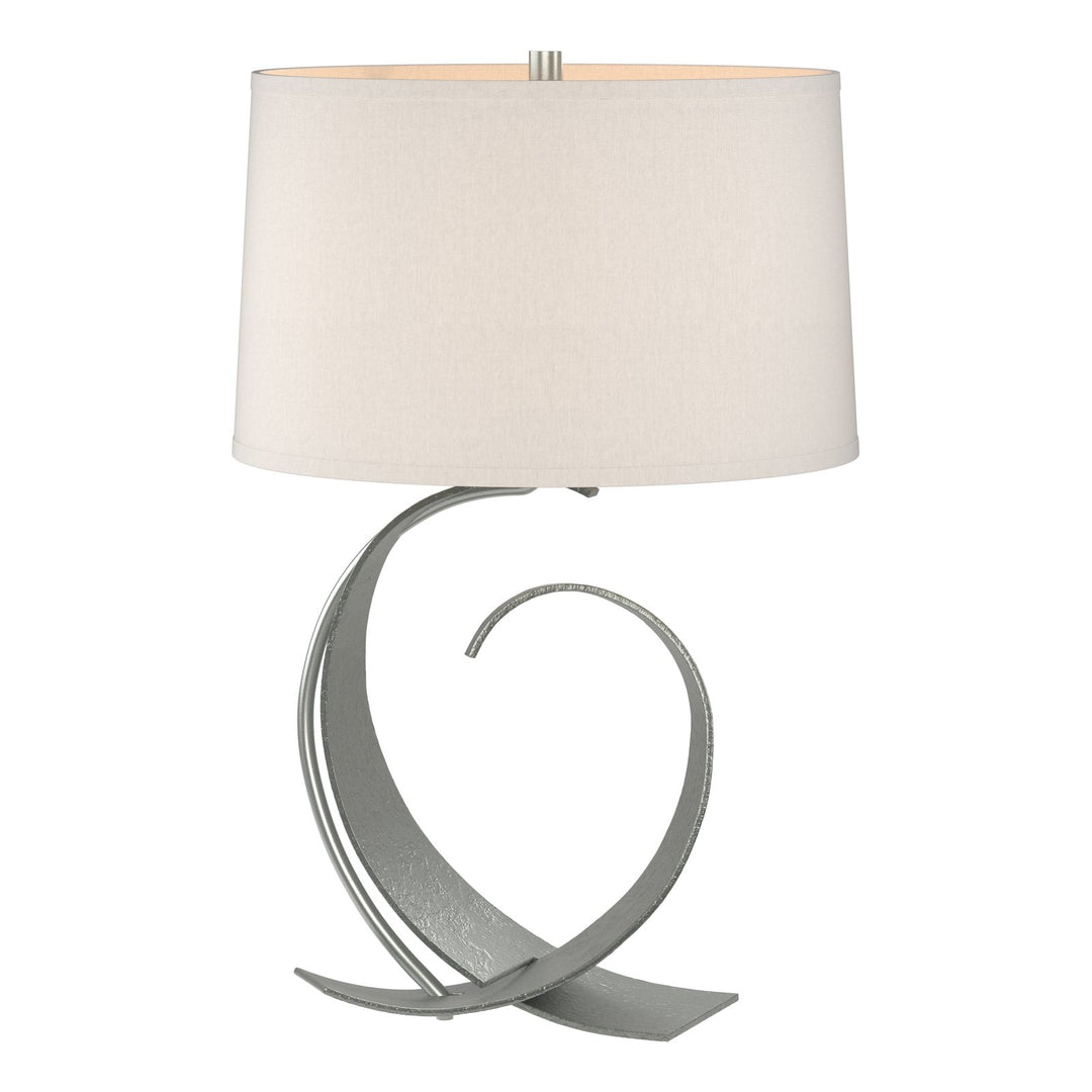 Fullered Impressions Table Lamp Table Lamps Hubbardton Forge Vintage Platinum 14x22.1 Flax