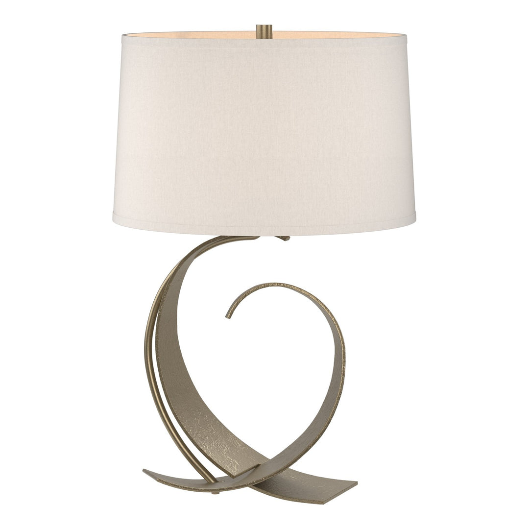 Fullered Impressions Table Lamp Table Lamps Hubbardton Forge Soft Gold 14x22.1 Flax