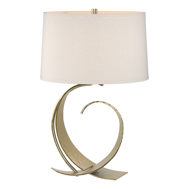 Fullered Impressions Table Lamp Table Lamps Hubbardton Forge Modern Brass 14x22.1 Flax