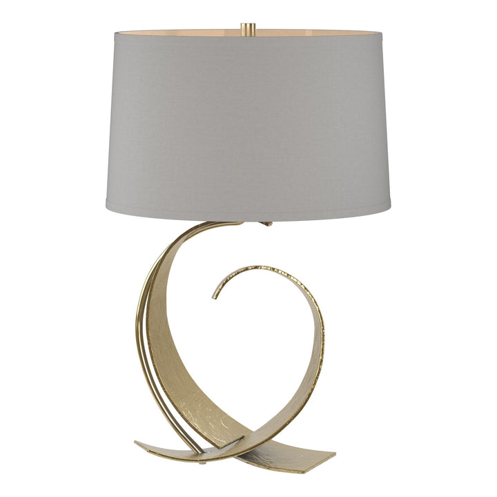 Fullered Impressions Table Lamp Table Lamps Hubbardton Forge Modern Brass 14x22.1 Light Grey