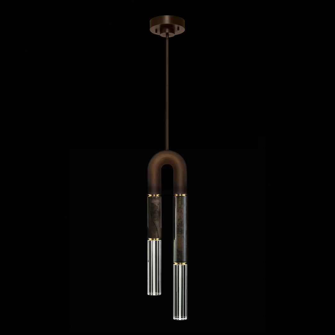 Fine Art Handcrafted Lighting Antonia 7"W Round Pendant in Standard Bronze, Brass, Charcoal (923340-211ST)