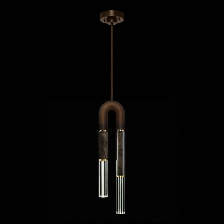 Fine Art Handcrafted Lighting Antonia 7"W Round Pendant in Standard Bronze, Brass, Charcoal (923340-211ST)