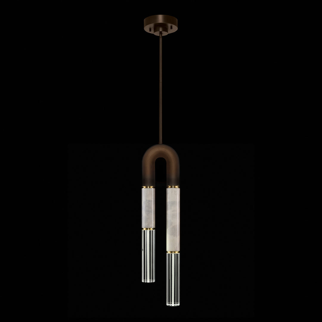 Fine Art Handcrafted Lighting Antonia 7"W Round Pendant in Standard Bronze, Brass, Smoke (923340-212ST)