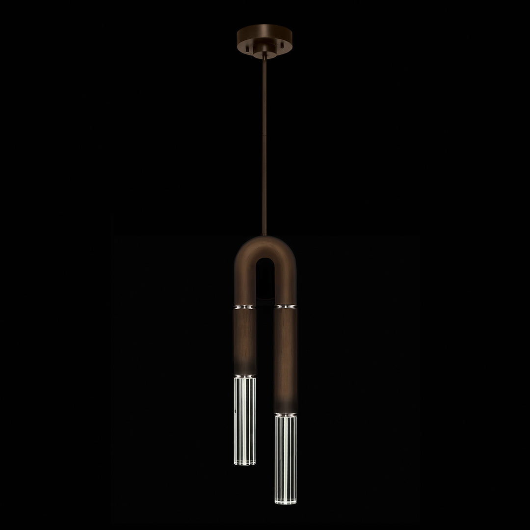Fine Art Handcrafted Lighting Antonia 7"W Round Pendant in Standard Bronze, Nickel, No Parchment/Same as Finish (923340-220ST)