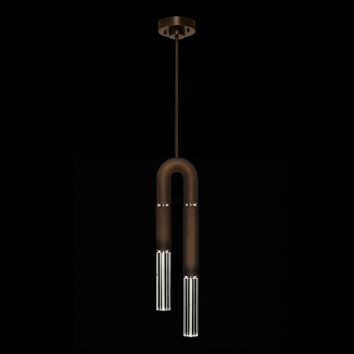 Fine Art Handcrafted Lighting Antonia 7"W Round Pendant in Standard Bronze, Nickel, No Parchment/Same as Finish (923340-220ST)