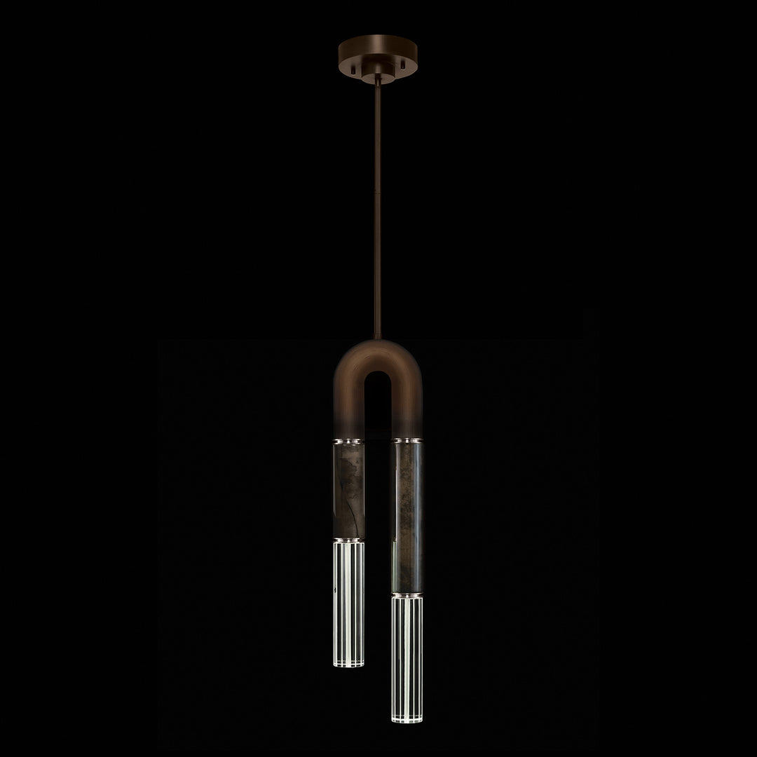 Fine Art Handcrafted Lighting Antonia 7"W Round Pendant in Standard Bronze, Nickel, Charcoal (923340-221ST)