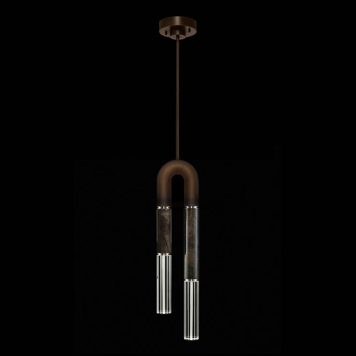 Fine Art Handcrafted Lighting Antonia 7"W Round Pendant in Standard Bronze, Nickel, Charcoal (923340-221ST)
