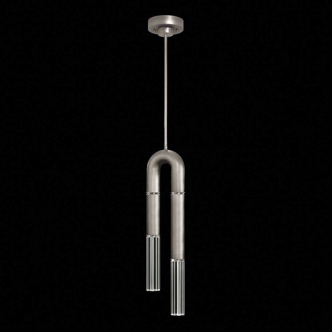 Fine Art Handcrafted Lighting Antonia 7"W Round Pendant in Standard Silver Leaf, Nickel, No Parchment/Same as Finish (923340-420ST)