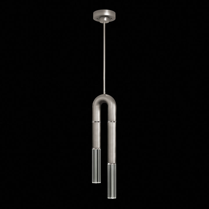 Fine Art Handcrafted Lighting Antonia 7"W Round Pendant in Standard Silver Leaf, Nickel, No Parchment/Same as Finish (923340-420ST)