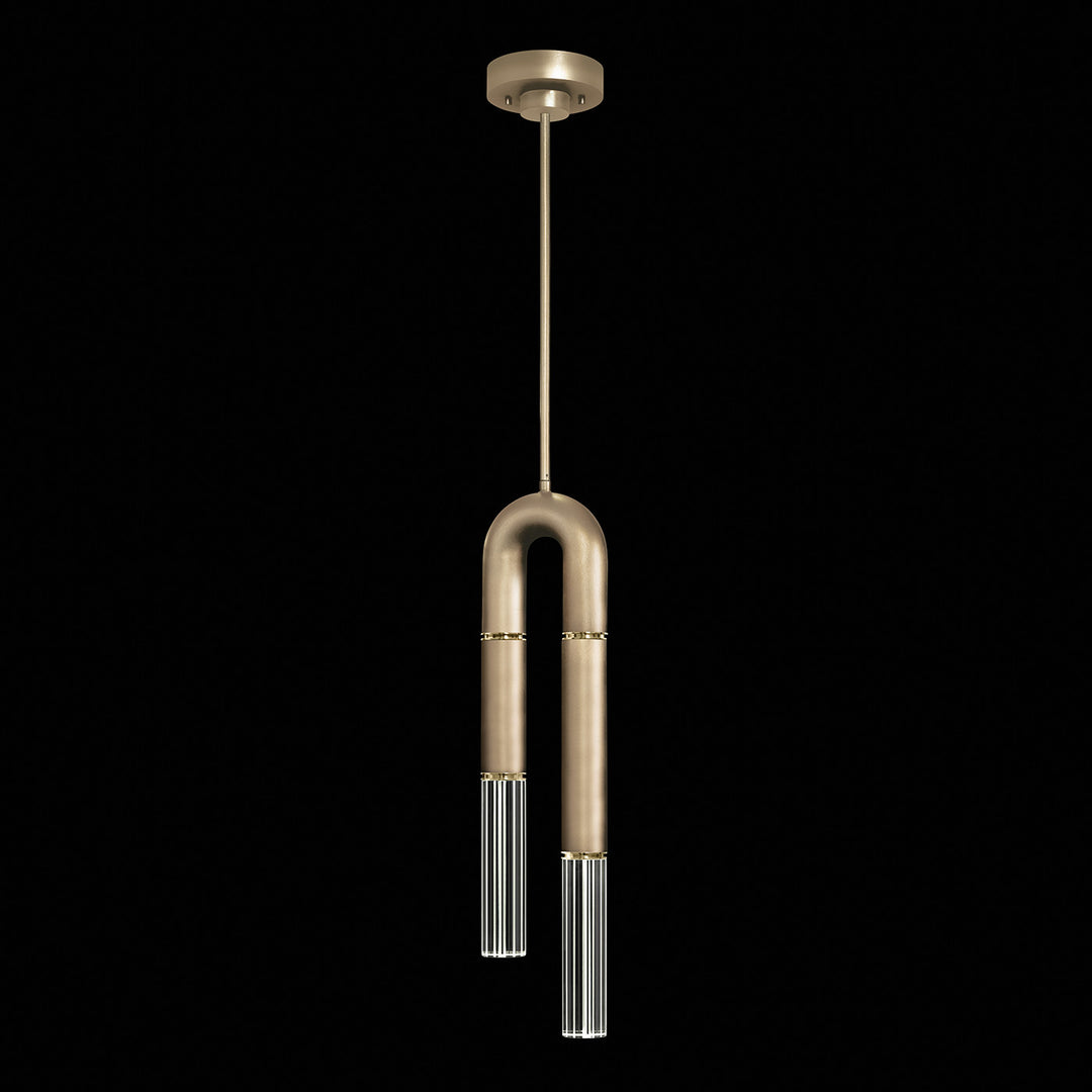 Fine Art Handcrafted Lighting Antonia 7"W Round Pendant in Standard Soft Gold Leaf, Brass, No Parchment/Same as Finish (923340-510ST)