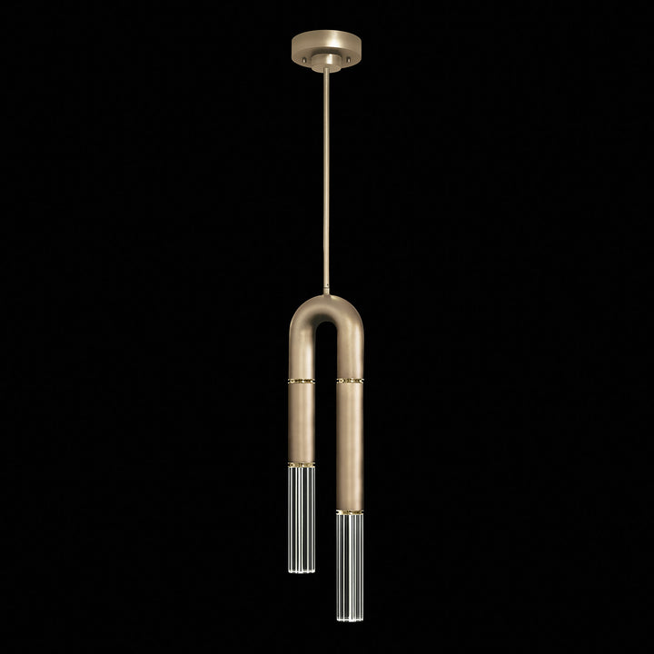 Fine Art Handcrafted Lighting Antonia 7"W Round Pendant in Standard Soft Gold Leaf, Brass, No Parchment/Same as Finish (923340-510ST)