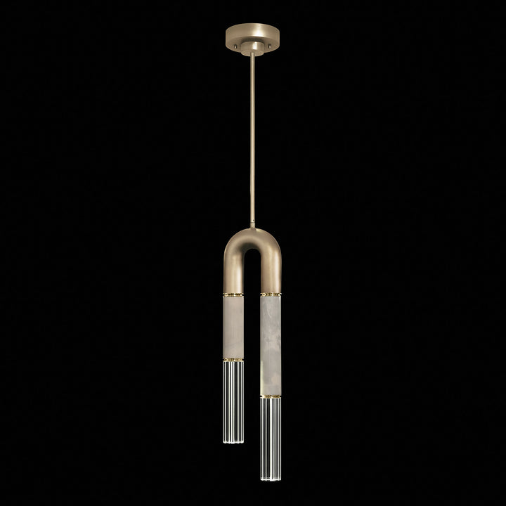 Fine Art Handcrafted Lighting Antonia 7"W Round Pendant in Standard Soft Gold Leaf, Brass, Smoke (923340-512ST)