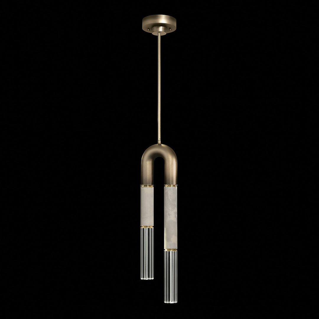 Fine Art Handcrafted Lighting Antonia 7"W Round Pendant in Soft Ombre Bronze, Brass, Smoke (923340-612ST)