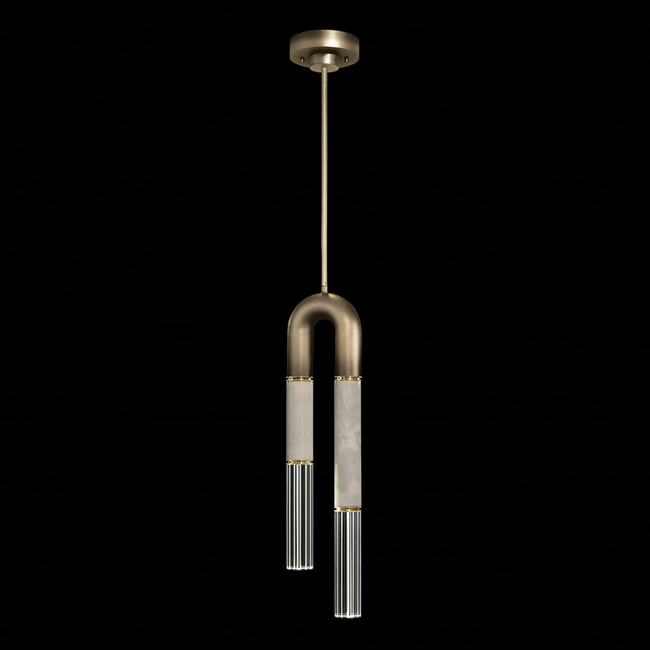Fine Art Handcrafted Lighting Antonia 7"W Round Pendant in Soft Ombre Bronze, Brass, Smoke (923340-612ST)