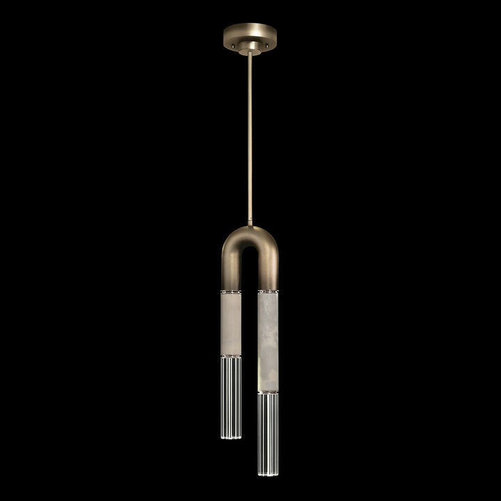 Fine Art Handcrafted Lighting Antonia 7"W Round Pendant in Soft Ombre Bronze, Nickel, Smoke (923340-622ST)