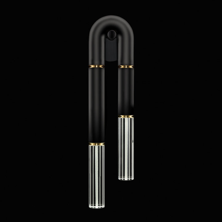 Fine Art Handcrafted Lighting Antonia 28"H LSF Sconce in Standard Black Iron, Brass, No Parchment/Same as Finish (922550-110ST)