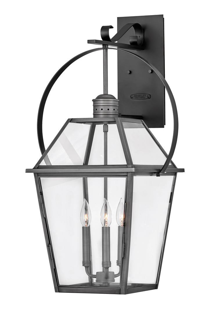 Hinkley Nouvelle Outdoor Wall Light Extra Large Wall Mount Lantern with Yoke Blackened Brass 2778BLB