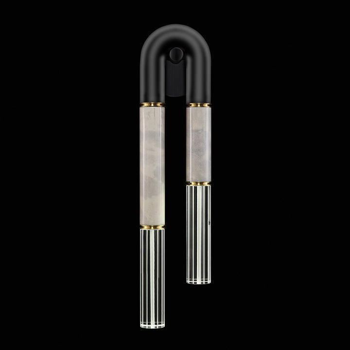 Fine Art Handcrafted Lighting Antonia 28"H LSF Sconce in Standard Black Iron, Brass, Smoke (922550-112ST)