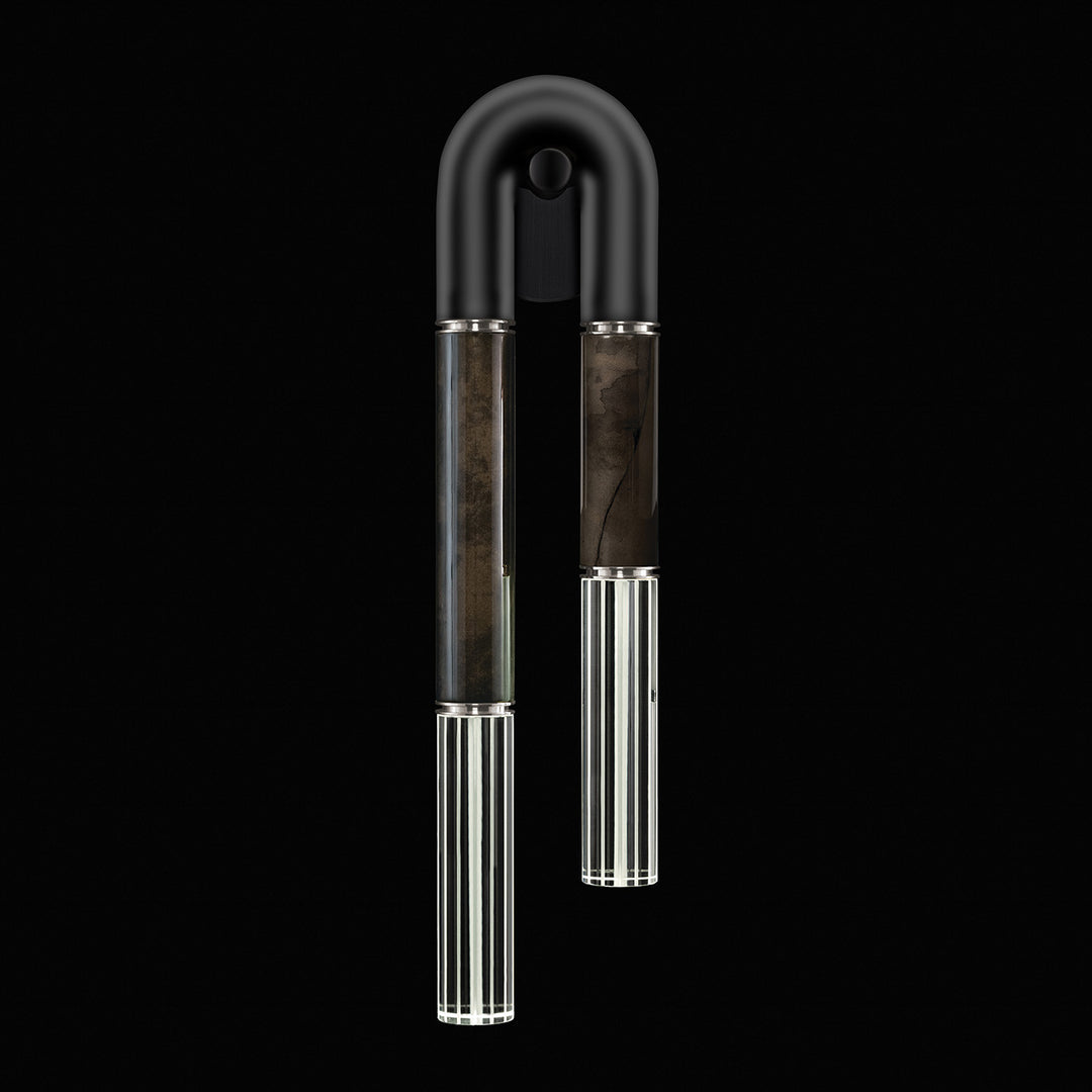 Fine Art Handcrafted Lighting Antonia 28"H LSF Sconce in Standard Black Iron, Nickel, Charcoal (922550-121ST)