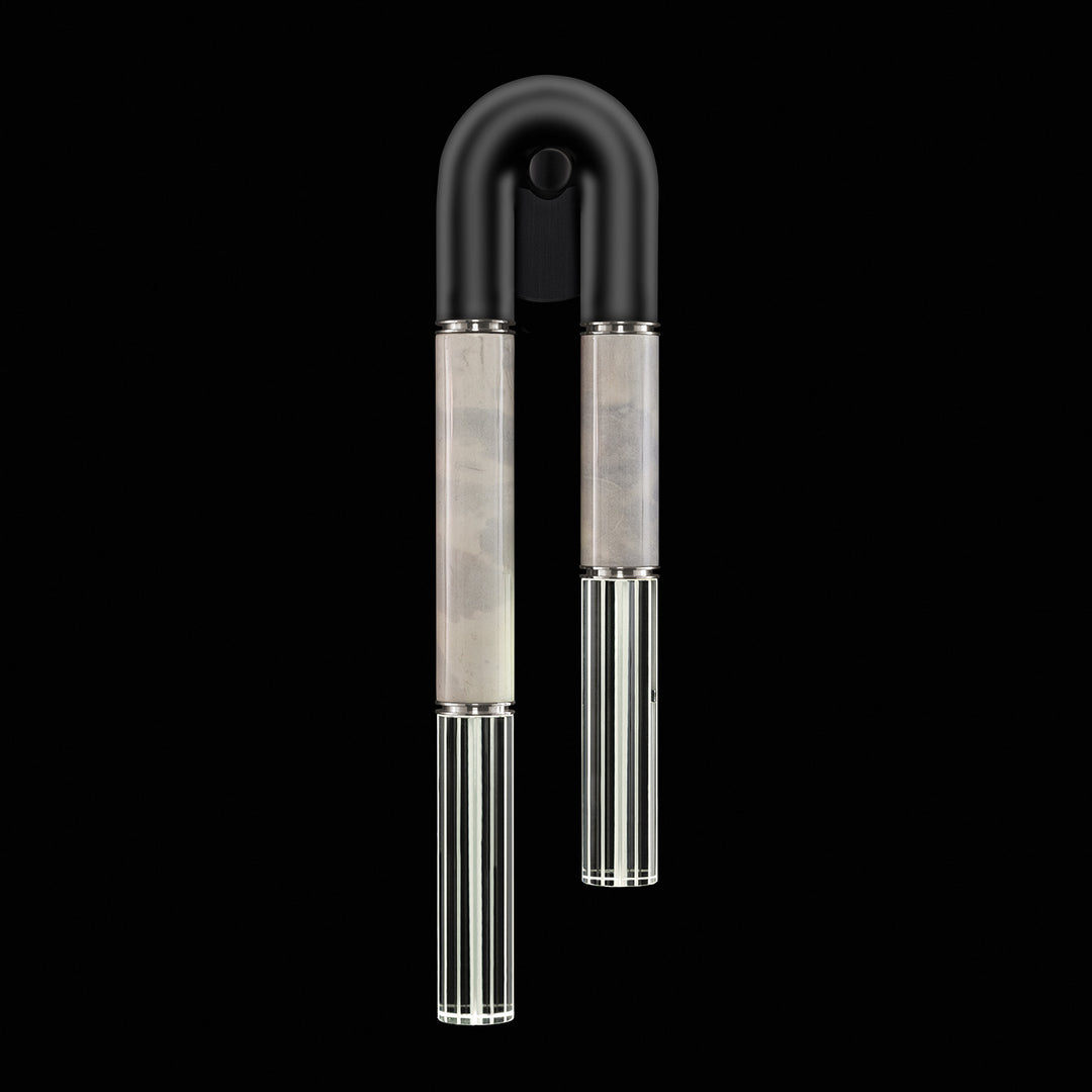 Fine Art Handcrafted Lighting Antonia 28"H LSF Sconce in Standard Black Iron, Nickel, Smoke (922550-122ST)