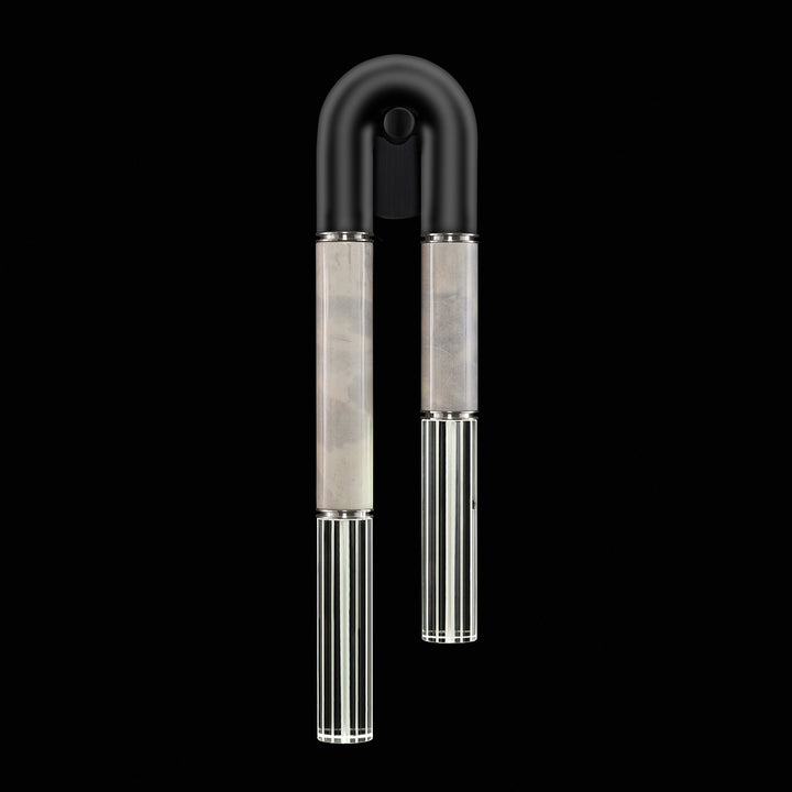 Fine Art Handcrafted Lighting Antonia 28"H LSF Sconce in Standard Black Iron, Nickel, Smoke (922550-122ST)