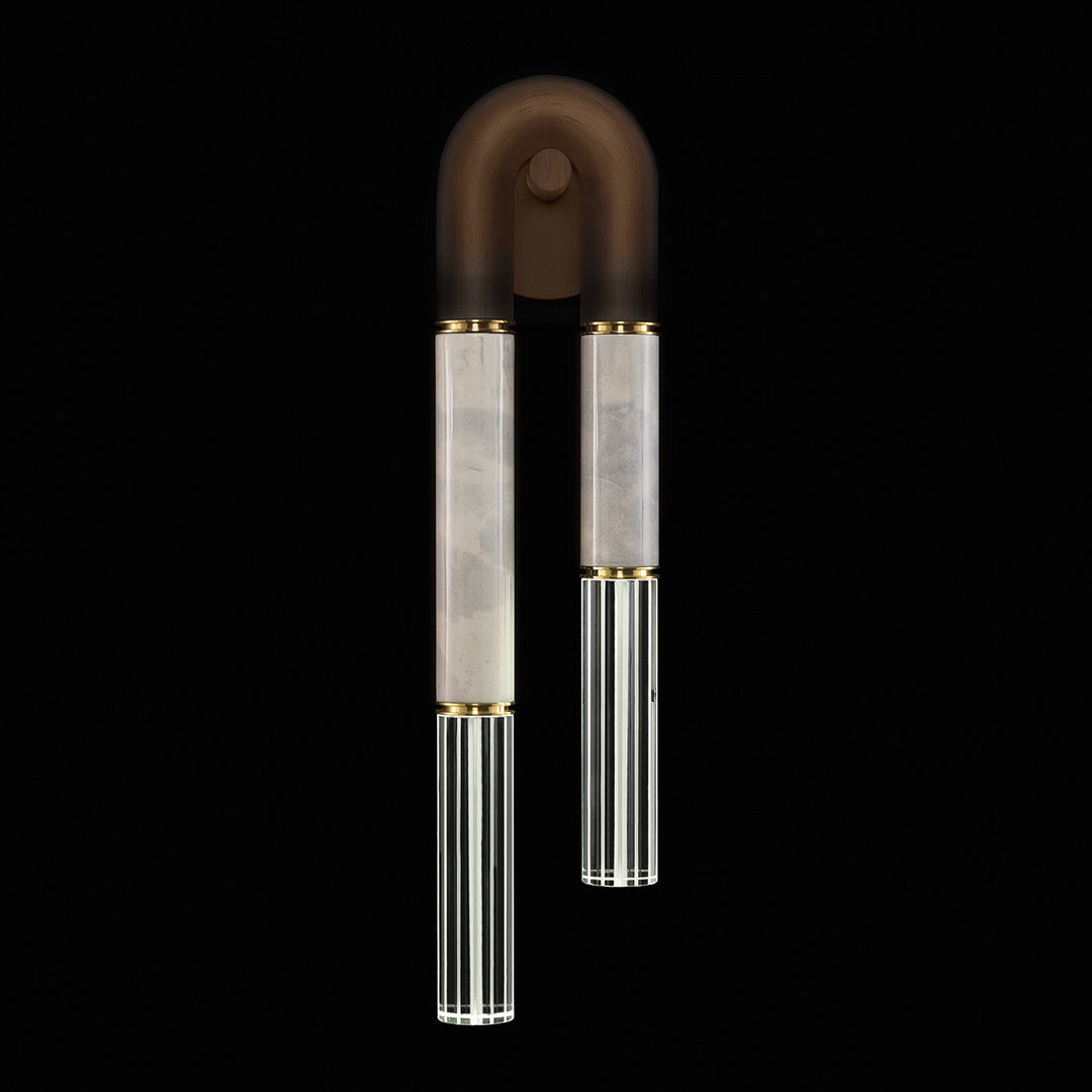 Fine Art Handcrafted Lighting Antonia 28"H LSF Sconce in Standard Bronze, Brass, Smoke (922550-212ST)