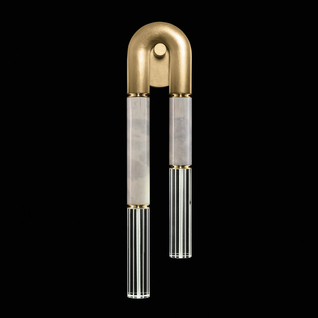 Fine Art Handcrafted Lighting Antonia 28"H LSF Sconce in Standard Gold Leaf, Brass, Smoke (922550-312ST)
