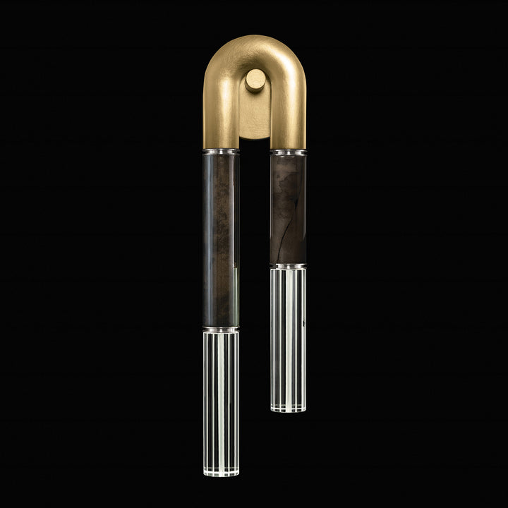 Fine Art Handcrafted Lighting Antonia 28"H LSF Sconce in Standard Gold Leaf, Nickel, Charcoal (922550-321ST)