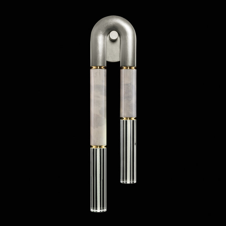 Fine Art Handcrafted Lighting Antonia 28"H LSF Sconce in Standard Silver Leaf, Brass, Smoke (922550-412ST)