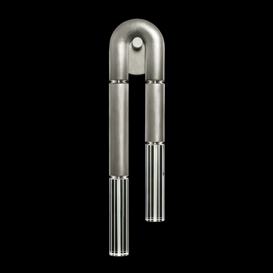 Fine Art Handcrafted Lighting Antonia 28"H LSF Sconce in Standard Silver Leaf, Nickel, No Parchment/Same as Finish (922550-420ST)