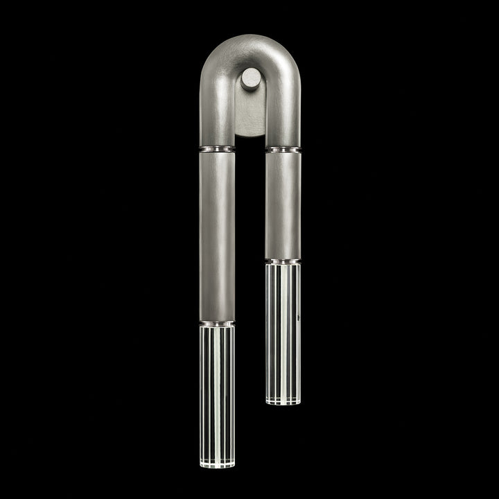 Fine Art Handcrafted Lighting Antonia 28"H LSF Sconce in Standard Silver Leaf, Nickel, No Parchment/Same as Finish (922550-420ST)