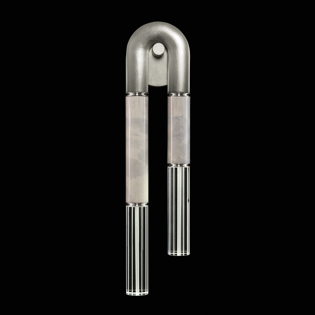 Fine Art Handcrafted Lighting Antonia 28"H LSF Sconce in Standard Silver Leaf, Nickel, Smoke (922550-422ST)