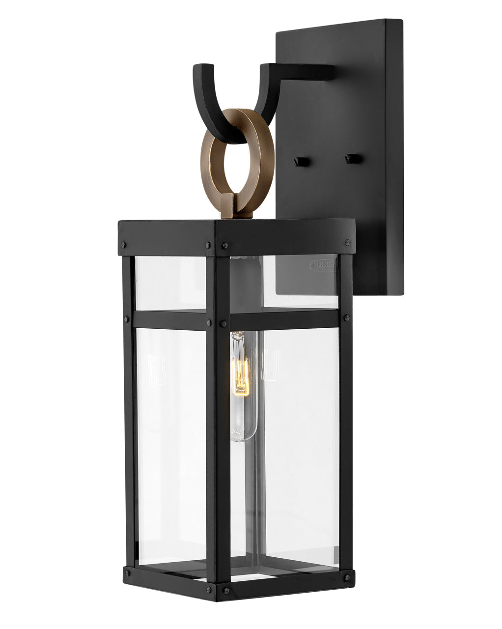 Hinkley Porter Outdoor Wall Light Small Wall Mount Lantern Black 2800BK-LL