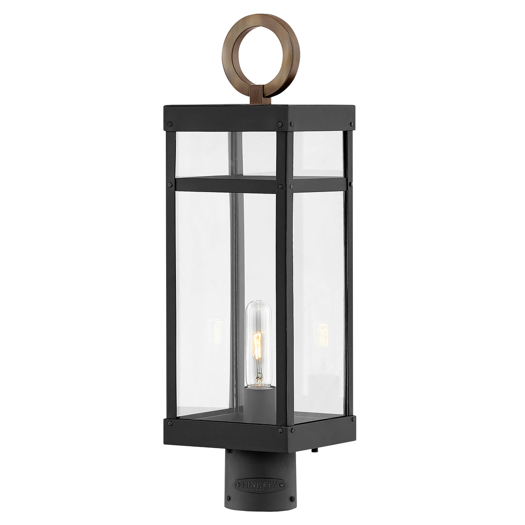 Hinkley Porter Outdoor Post Mount Lantern Medium Post Mount Lantern Black 2801BK-LL