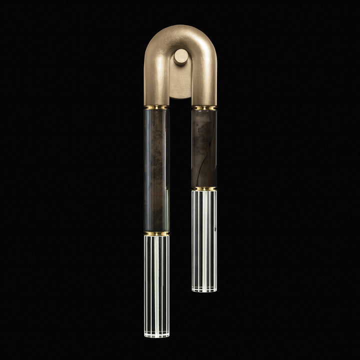 Fine Art Handcrafted Lighting Antonia 28"H LSF Sconce in Standard Soft Gold Leaf, Brass, Charcoal (922550-511ST)
