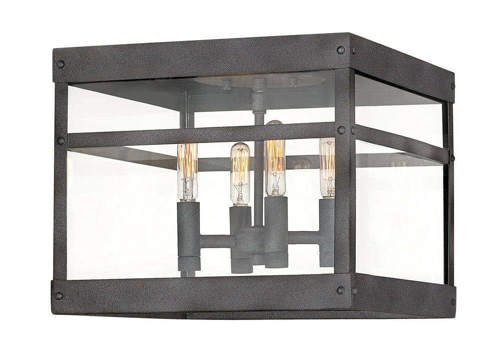 Hinkley Porter Outdoor Flush Mount Small Flush Mount Aged Zinc 2803DZ