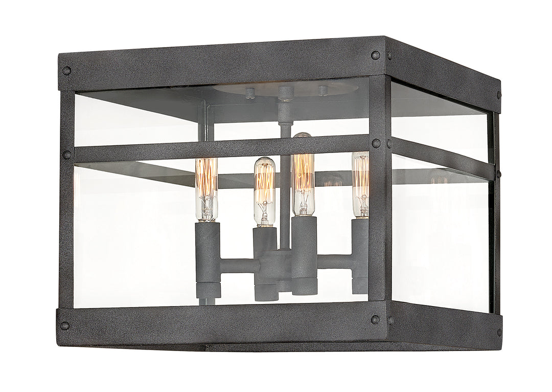 Hinkley Porter Outdoor Flush Mount Small Flush Mount Aged Zinc 2803DZ