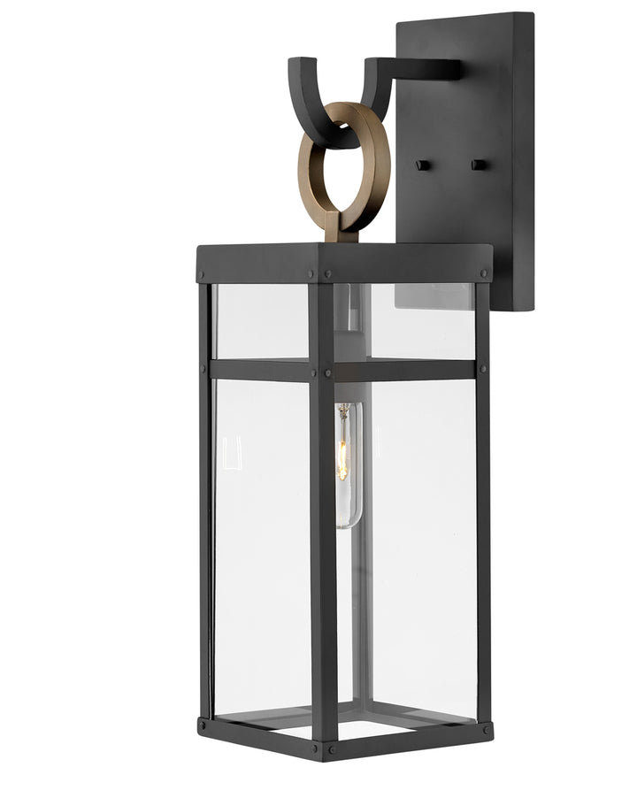 Hinkley Porter Outdoor Wall Light Medium Wall Mount Lantern Black 2804BK-LL