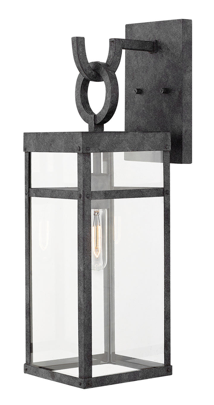 Hinkley Porter Outdoor Wall Light Medium Wall Mount Lantern Aged Zinc 2804DZ-LL