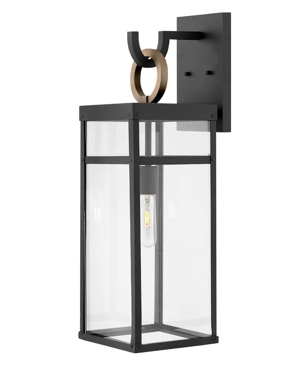 Hinkley Porter Outdoor Wall Light Large Wall Mount Lantern Black 2805BK-LL