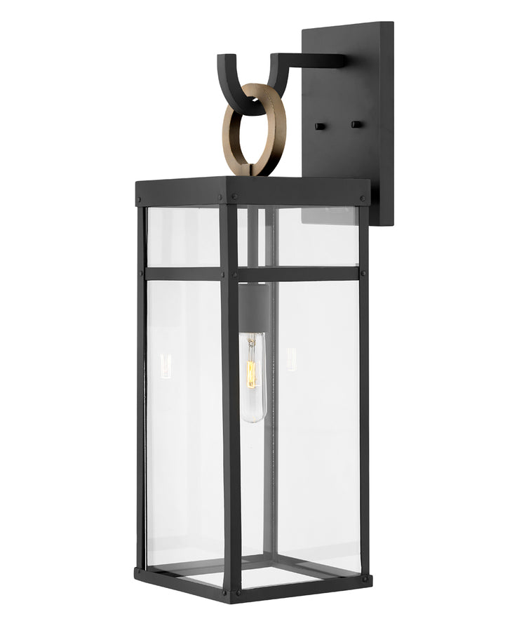 Hinkley Porter Outdoor Wall Light Large Wall Mount Lantern Black 2805BK-LL